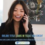 A smiling woman talking on a cell phone about online title loans in Texas bad credit