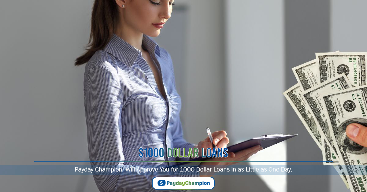$1000 Dollar Payday Loans (Bad Credit) Guaranteed Approval | Direct