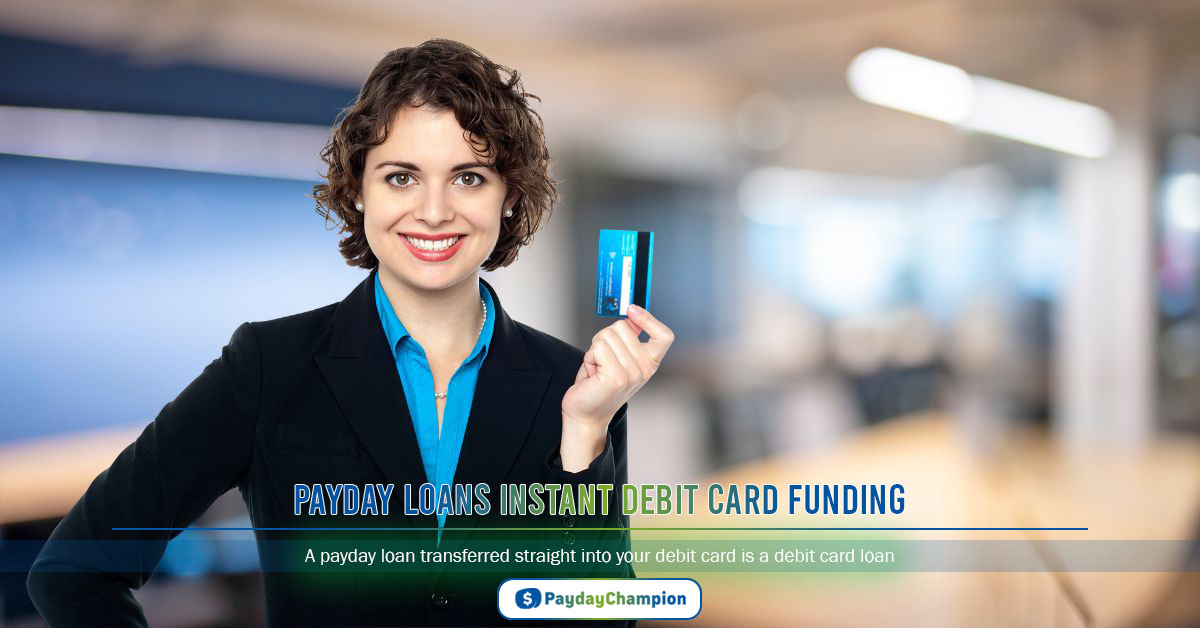 Woman wearing formal attire and holding debit card
