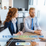 A group of people sitting around a table with laptops discussing 10 alternatives to cash advance Loan