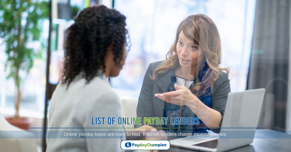 List of Online Payday Lenders for Bad Credit and No Credit Check