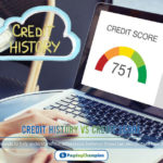 girl using a laptop wihle viewing credit score
