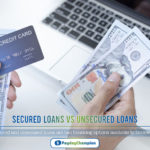 A person holding a credit card and money in front of a laptop from secured loans vs unsecured loans